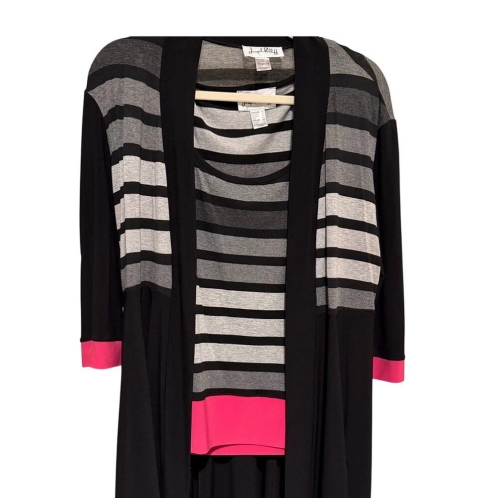 Joseph Ribkoff Cardigan & Tank Set Size 10/12 | Striped Retro Vibes Officecore